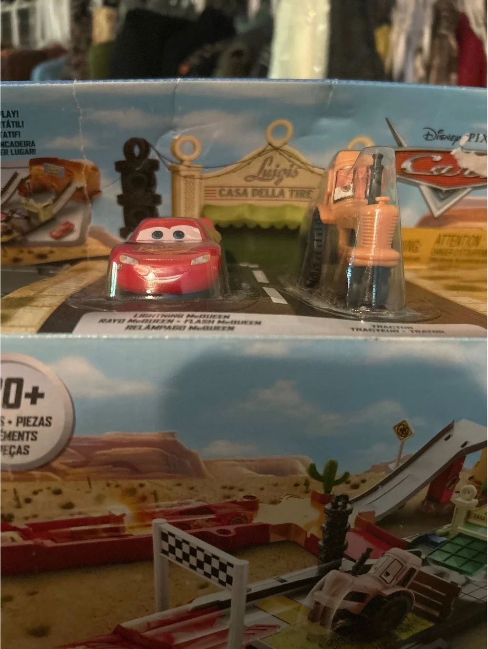 Disney Pixar Cars Race & Go Playset with Lightning McQueen and Luigi